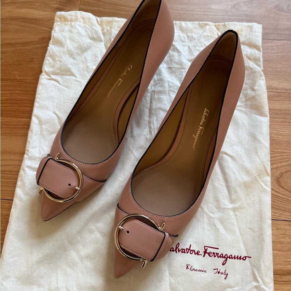 Salvatore Ferragamo Women's Blush Leather Heels
